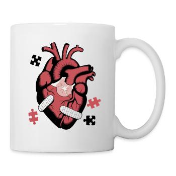 Broken Heart Puzzle – Emotional Healing Artistic D - Mug - white - Right