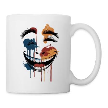 Psychedelic Dripping Skull Face – Abstract Horror - Mug - white - Right