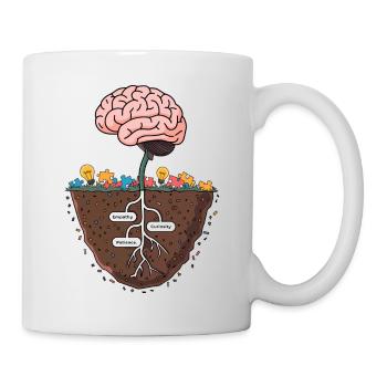 Brain Growth Tree – Knowledge and Wisdom Illustrat - Mug - white - Right