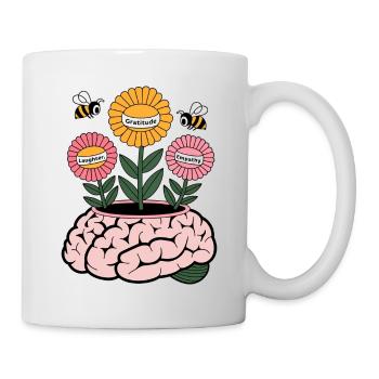 Mindful Growth – Brain Blooming with Gratitude, La - Mug - white - Right