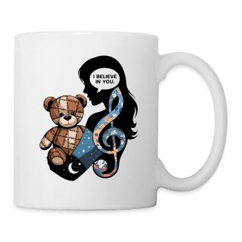 Encouraging Teddy Bear with Music and Moonlit Comf - Mug - white - Right