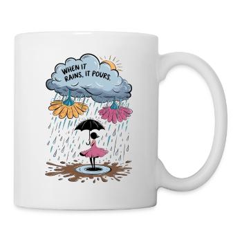 Wenn es regnet, schüttet es – Surreal Rainstorm - Tasse - Weiß - Rechts