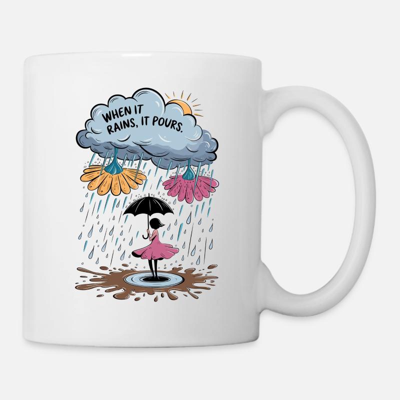 Wenn es regnet, schüttet es – Surreal Rainstorm - Tasse - Weiß