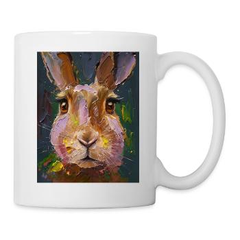 Hare Painting Oil Paints Gift - Mug - white - Right
