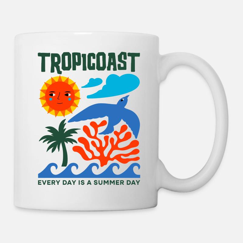 Sommerliche retro-elemente - Tasse - Weiß