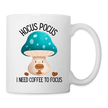 Hokuspokus Ich brauche Kaffee, um mich zu konzentrieren - Tasse - Weiß - Rechts