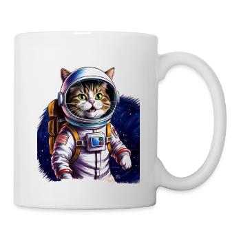 Chat astronaute Cadeau Espace - Mug blanc - blanc - Droite