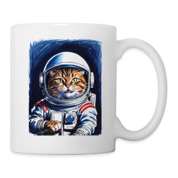 Astronaut Katzen Weltraum Geschenk - Tasse - Weiß - Rechts