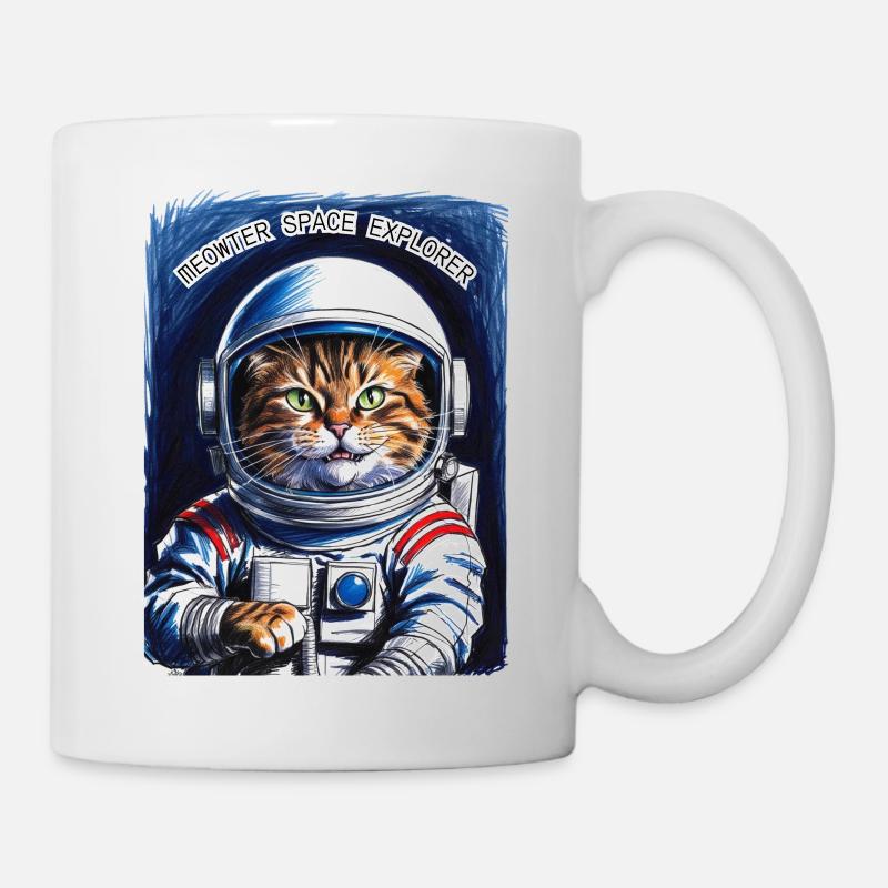 Katze Astronaut Universum Geschenk - Tasse - Weiß