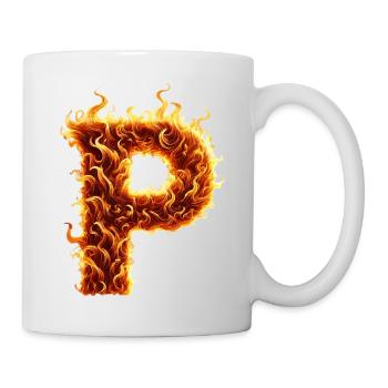 Lettre P Feu - Mug blanc - blanc - Droite