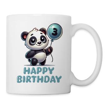 panda comic ballon birthday 3 - Tasse - Weiß - Rechts