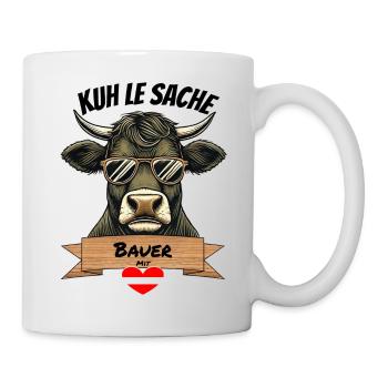 🇦🇹 Kuh le Sache – Bauer mit Herz - Tasse - Weiß - Rechts
