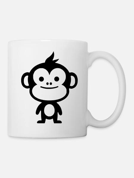 Singe simple - Mug blanc - blanc