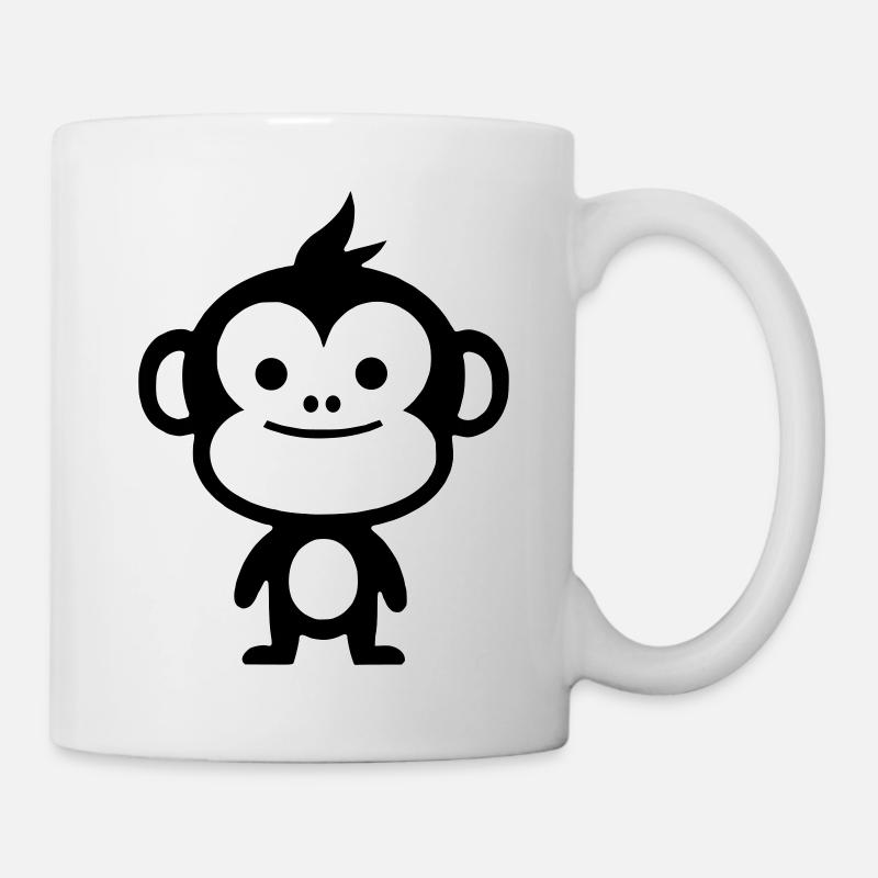 Einfacher Affe - Tasse - Weiß