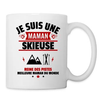 Je suis une maman skieuse, cadeau fête des mères - Mug blanc - blanc - Droite