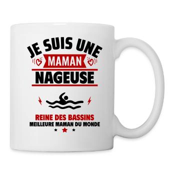 Je suis une maman nageuse, cadeau fête des mères - Mug blanc - blanc - Droite