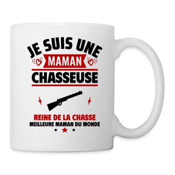 Je suis une maman chasseuse, cadeau fête des mères - Mug blanc - blanc - Droite