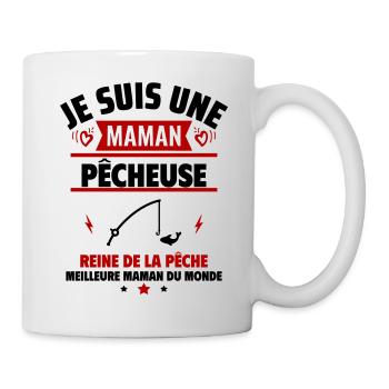 Je suis une maman pêcheuse, cadeau fête des mères - Mug blanc - blanc - Droite