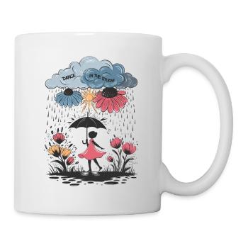 Dance in the Storm – Inspirational Rainy Day Art - Mug - white - Right