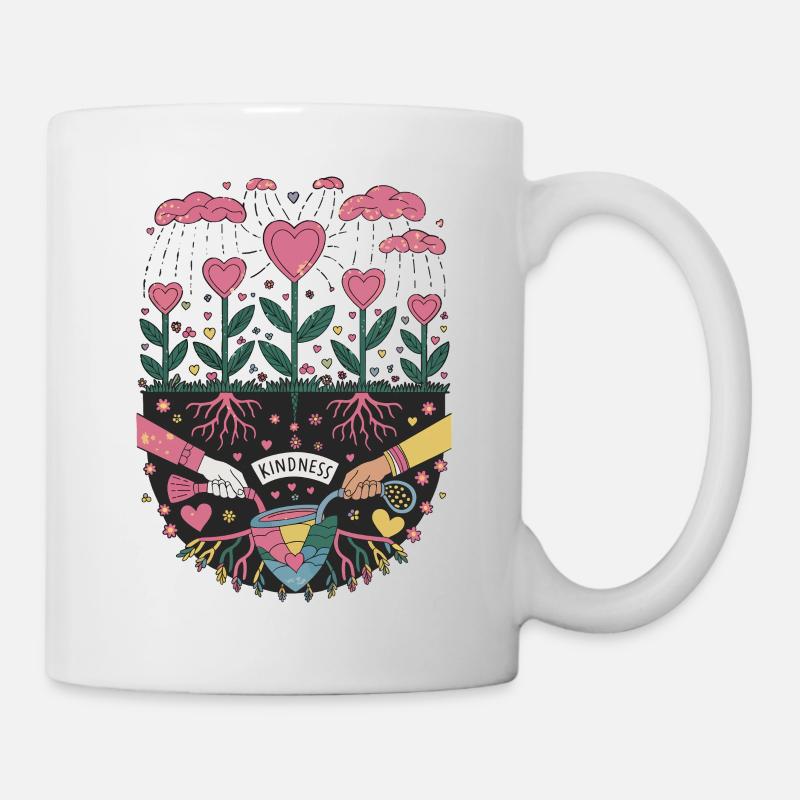 Growing Kindness - Heartfelt Compassion Garden Art - Mug - white