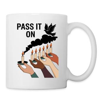 Passez-le - Unité et espoir Bougie Art - Mug blanc - blanc - Droite