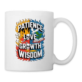 Patience, Amour, Croissance et Sagesse - Dualité Feu - Mug blanc - blanc - Droite