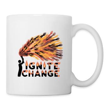 Wandel – Vereinte Hände des Feuers und des Handelns - Tasse - Weiß - Rechts