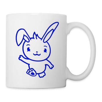 Rabbit waving greeting going running running waving waving - Mug - white - Right