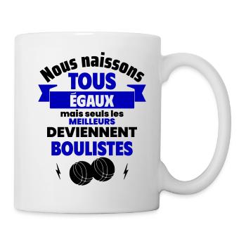 Nous naissons égaux boulistes, fête des pères - Mug blanc - blanc - Droite