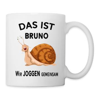 Gemeinsam joggen Lustige Sprüche Humor - Tasse - Weiß - Rechts