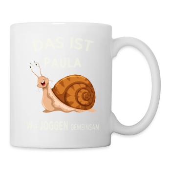 Gemeinsam joggen Lustige Sprüche Humor - Tasse - Weiß - Rechts
