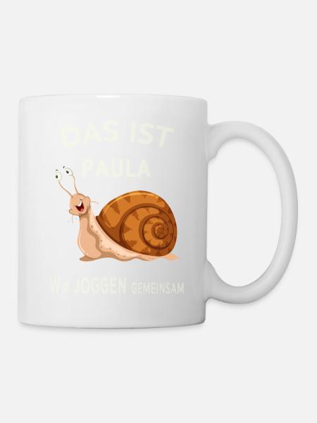 Gemeinsam joggen Lustige Sprüche Humor - Tasse - Weiß