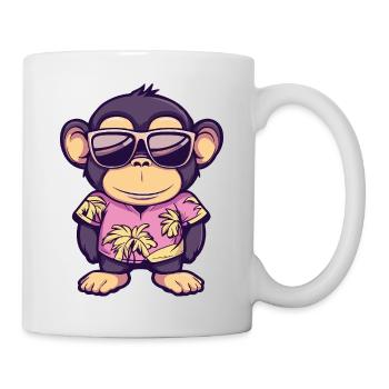 Affe Comic Lustig Sommer - Tasse - Weiß - Rechts