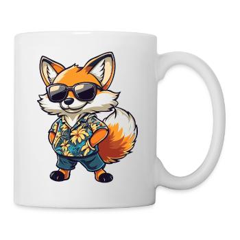 Fuchs Comic Lustig Sommer - Tasse - Weiß - Rechts