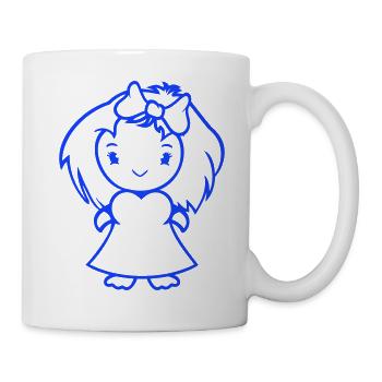 Vogel Dame Frau weiblich hübsches Kleid Schleife - Tasse - Weiß - Rechts