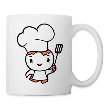 Bird Chef Hat Duck Delicious Hunger Food Cute - Mug - white - Right