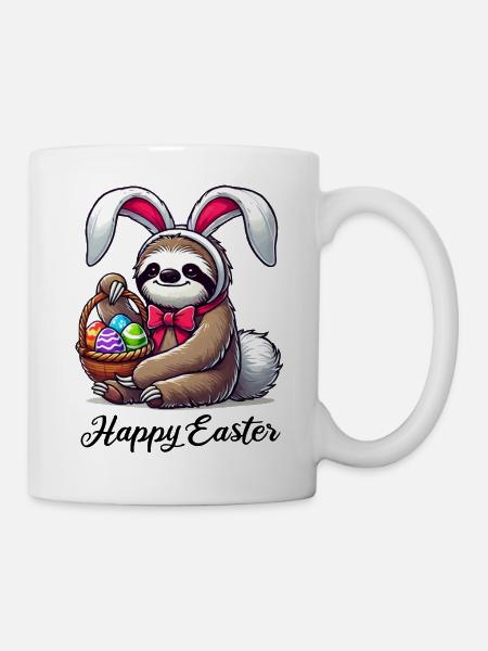 faultier ostern - Tasse - Weiß