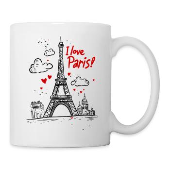 I Love Paris" - Eiffel Tower - Design - Mug - white - Right