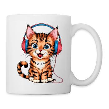 Casque chaton - Mug blanc - blanc - Droite