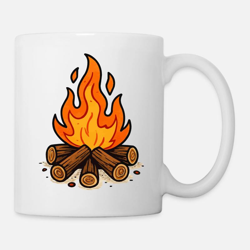 lagerfeuer - Tasse - Weiß