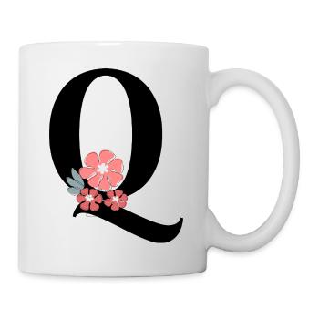Letter q Minimalist Flowers - Mug - white - Right