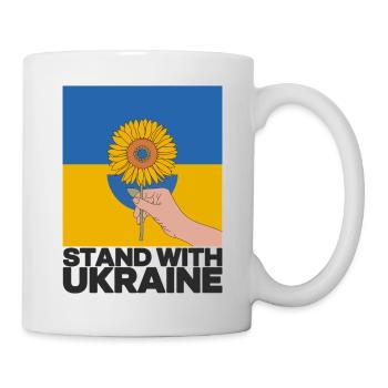 Stand With Ukraine Sunflower Art – Support Ukraine - Mug - white - Right