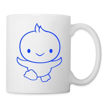 Duck running fast wants to fly cute flutter - Mug - white - Right