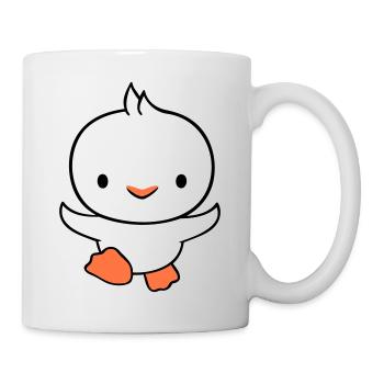Duck running fast wants to fly cute flutter - Mug - white - Right