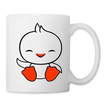 Canard s’assied amicalement salutation heureuse agitant - Mug blanc - blanc - Droite
