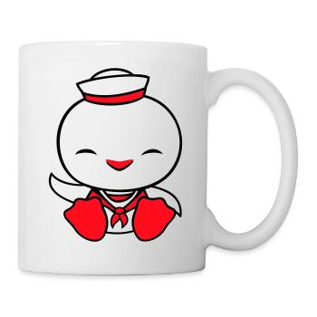 Duck sailor sailor sailor hat waving happily - Mug - white - Right