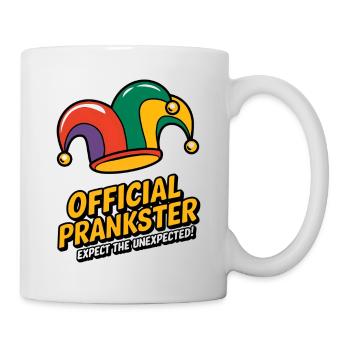 Offizieller Prankster Narrenhut – Funny Mischief Mak - Tasse - Weiß - Rechts