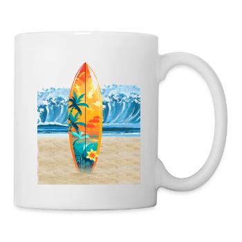 "Ride the Wave - Hawaiian Surf Vibes" - Mug - white - Right