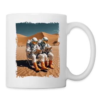 Zwei Astronauten in Raumanzügen - Tasse - Weiß - Rechts