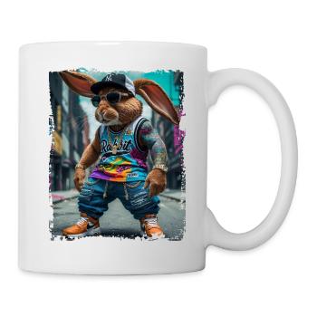 hip hop Rabbit rapper - Mug - white - Right